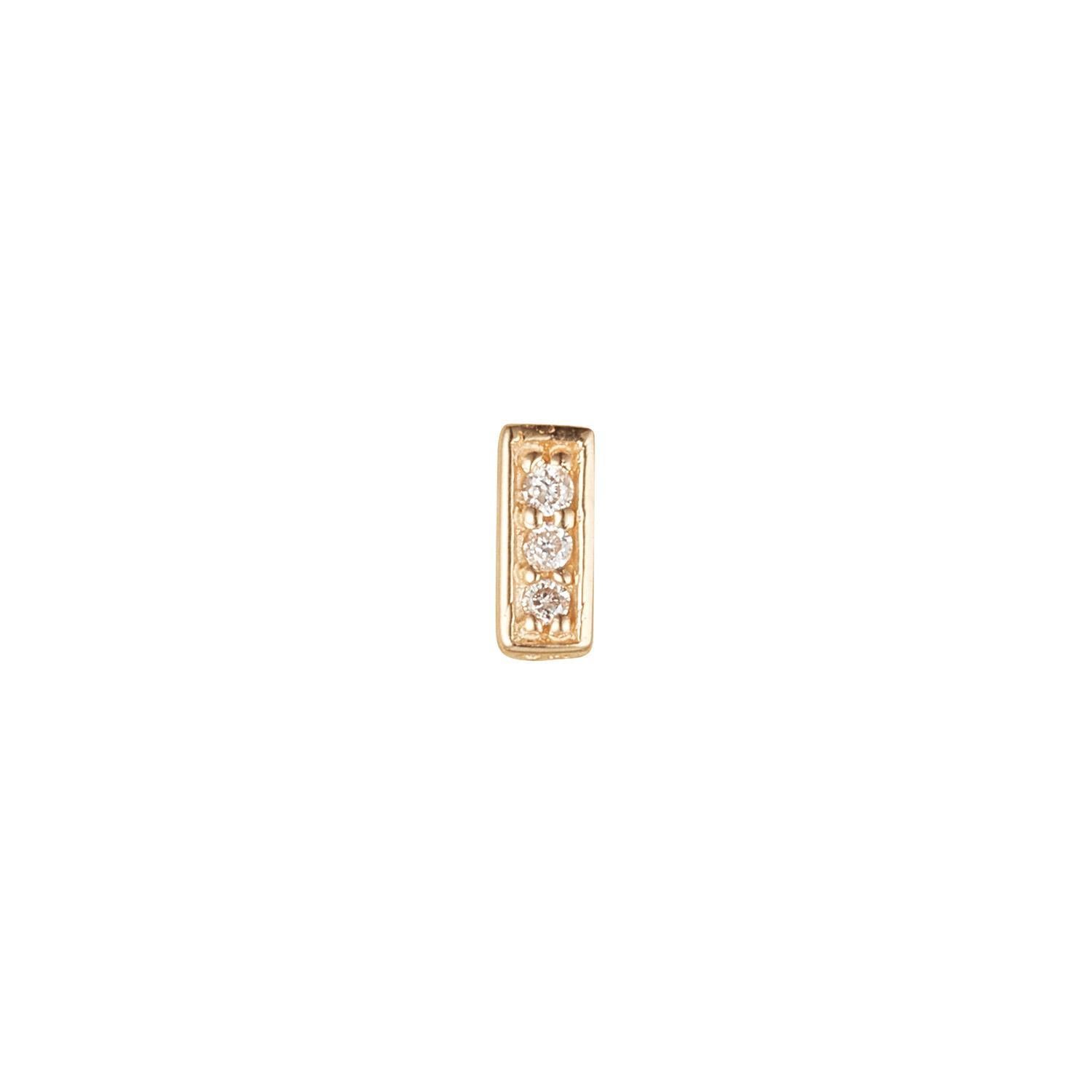 9kt Gold Diamond Bar Stud Earrings