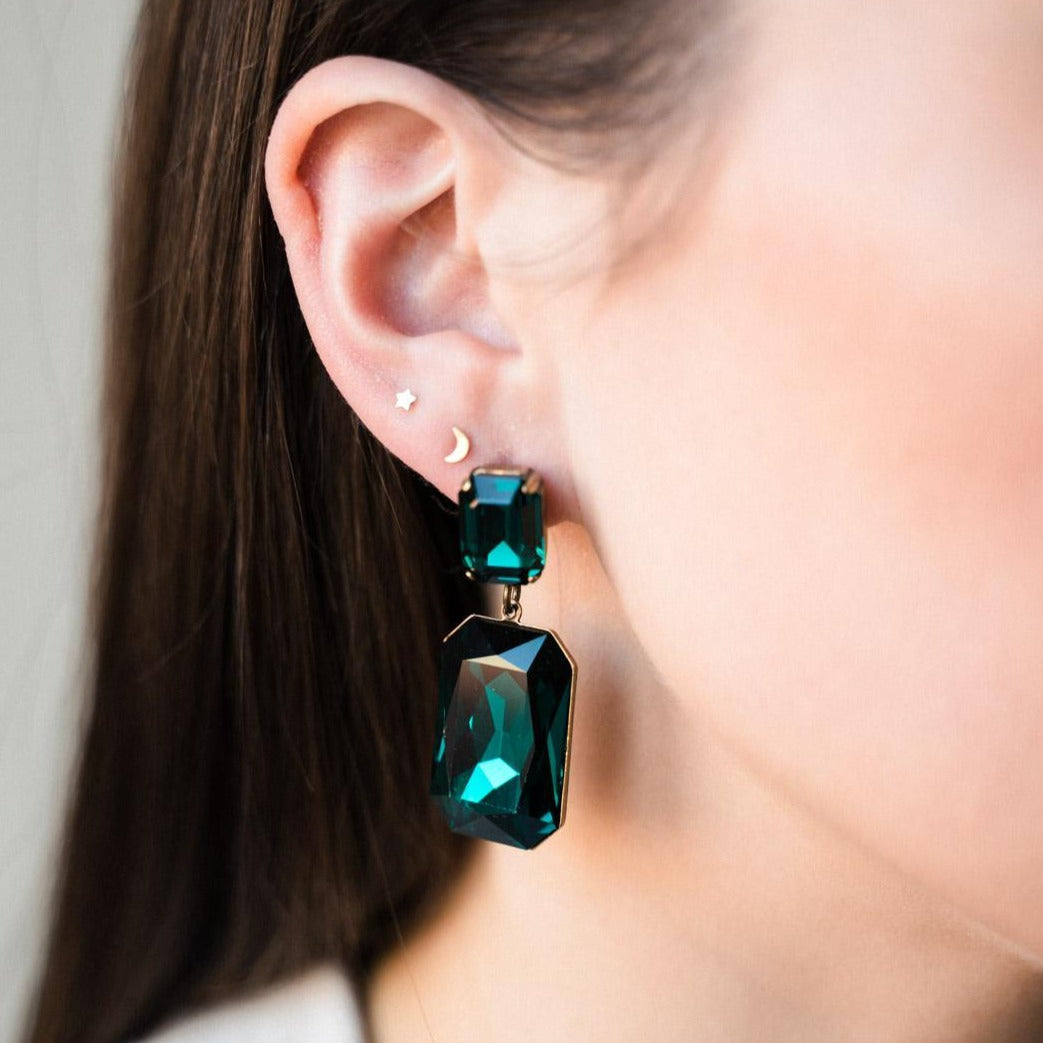 Curio Cottage Earrings  Buy Curio Cottage Diamante Emerald Green Drop  Earrings Online  Nykaa Fashion
