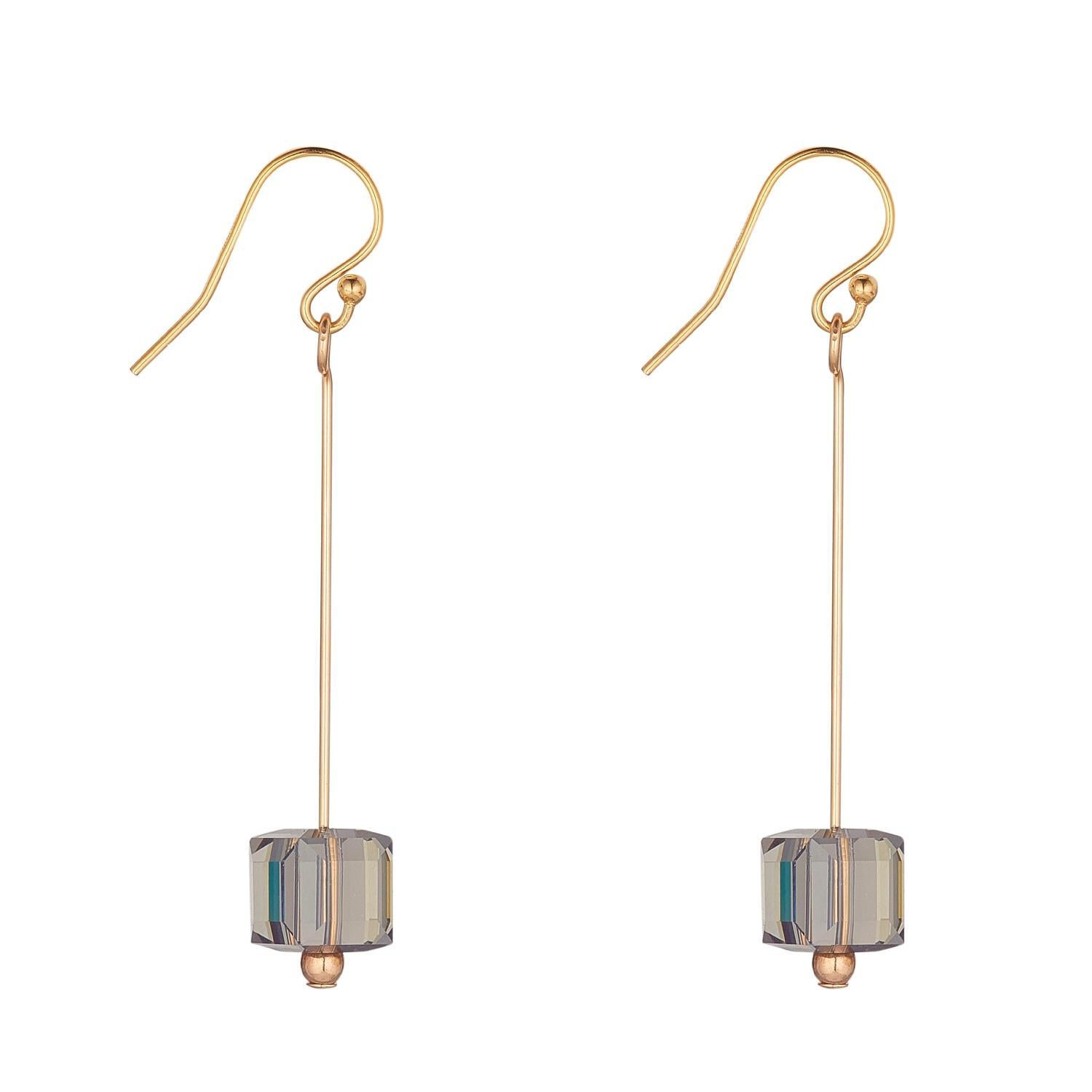 Gold Filled Pin Cube Earrings