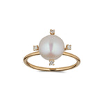 18kt Gold Pearl Diamond Ring - MoMuse Jewellery