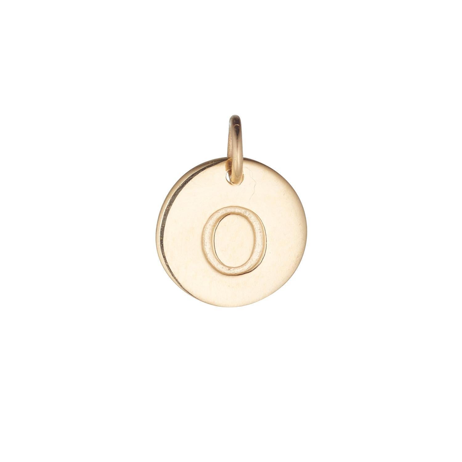 9kt Gold Initial Disc Pendant Necklace (A-Z)