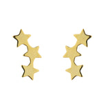 9kt Gold Three Star Stud Earrings - MoMuse Jewellery