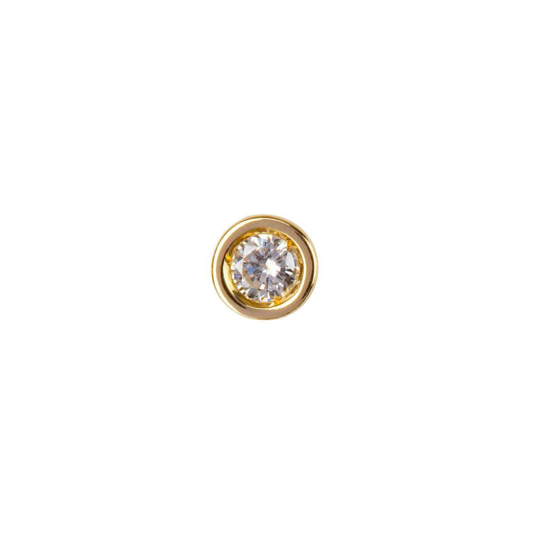 9kt Gold & Solitaire Diamond Stud Earrings