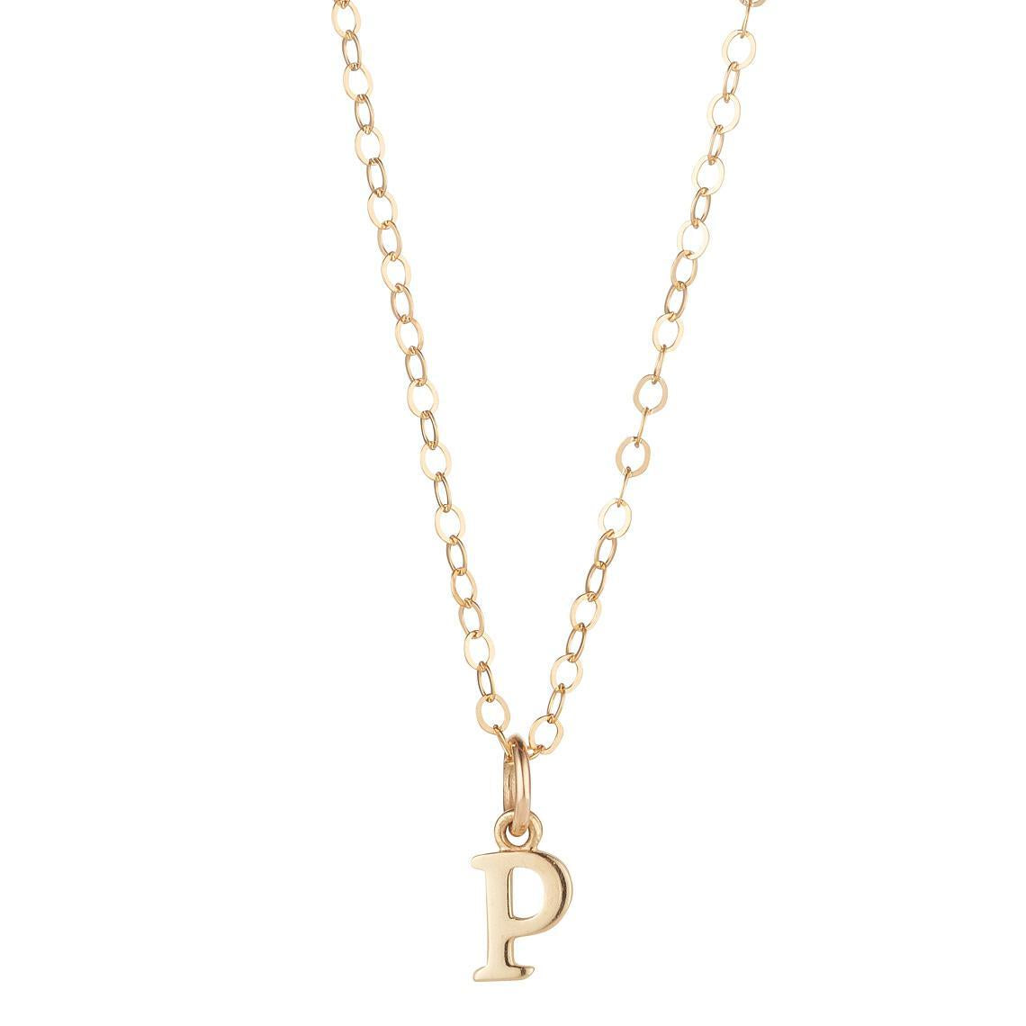9kt Gold Initial Pendant Necklace (A to Z)