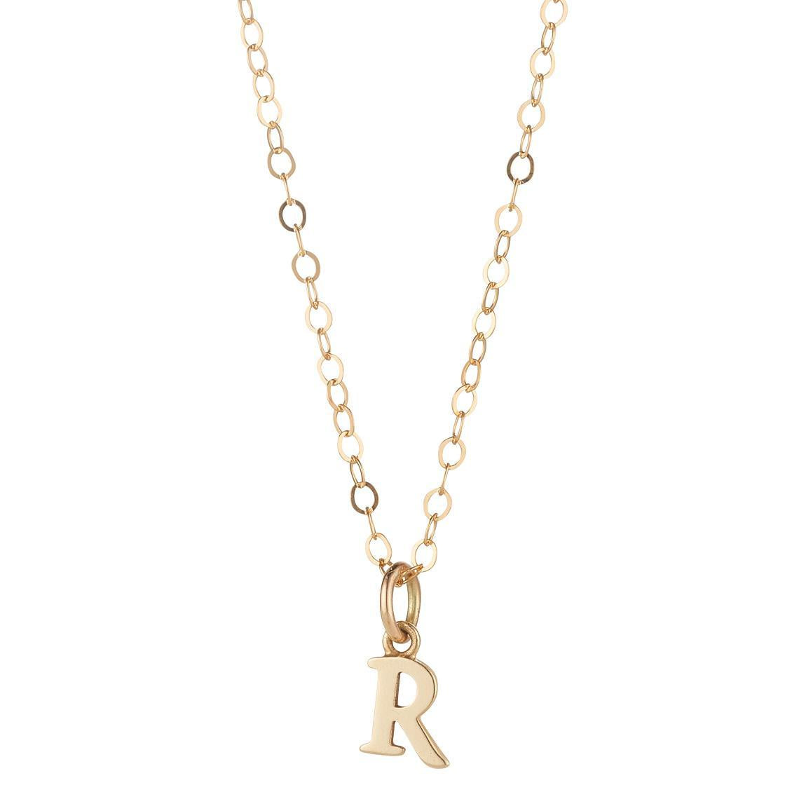 9kt Gold Initial Pendant Necklace (A to Z)