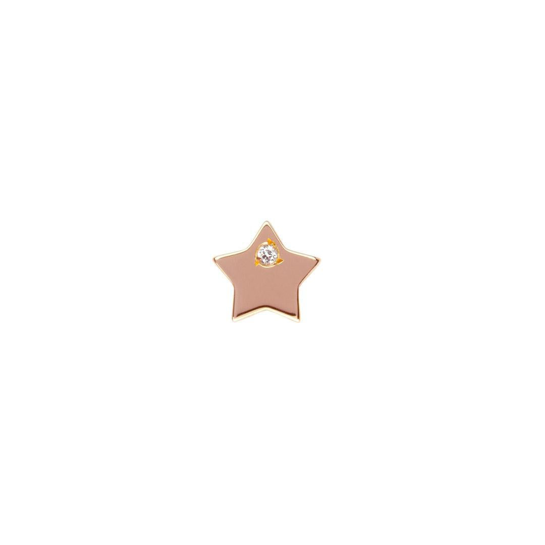 9kt Gold Star & Diamond Stud Earrings
