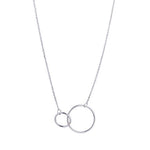 9kt White Gold Double Circle Pendant - MoMuse Jewellery