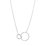 9kt White Gold Double Circle Pendant - MoMuse Jewellery