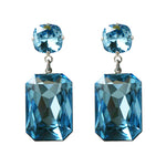 Aqua Marine Crystal Slab Earrings by Merle O'Grady - MoMuse Jewellery
