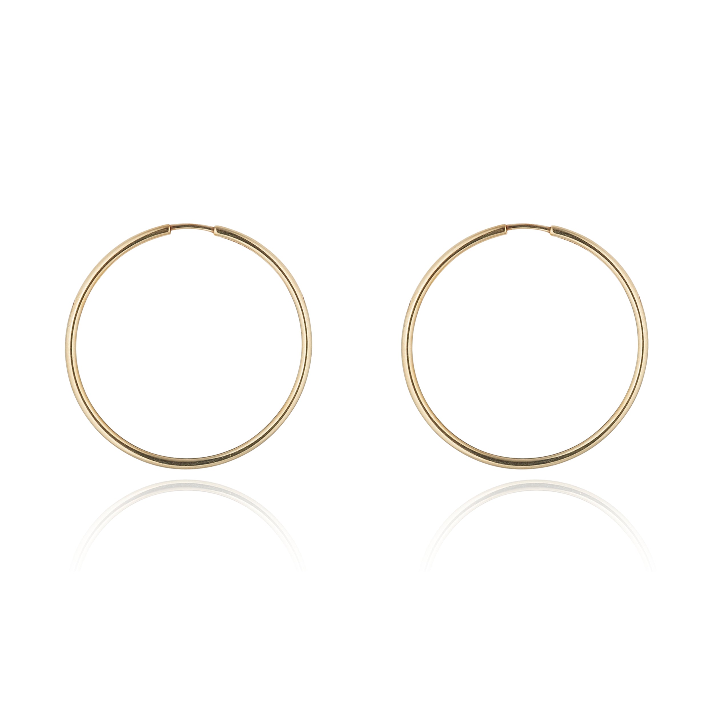 9kt Gold Hoops (Large) - MoMuse Jewellery