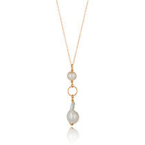 14kt Gold Filled Long Baroque Pearl Necklace - MoMuse Jewellery
