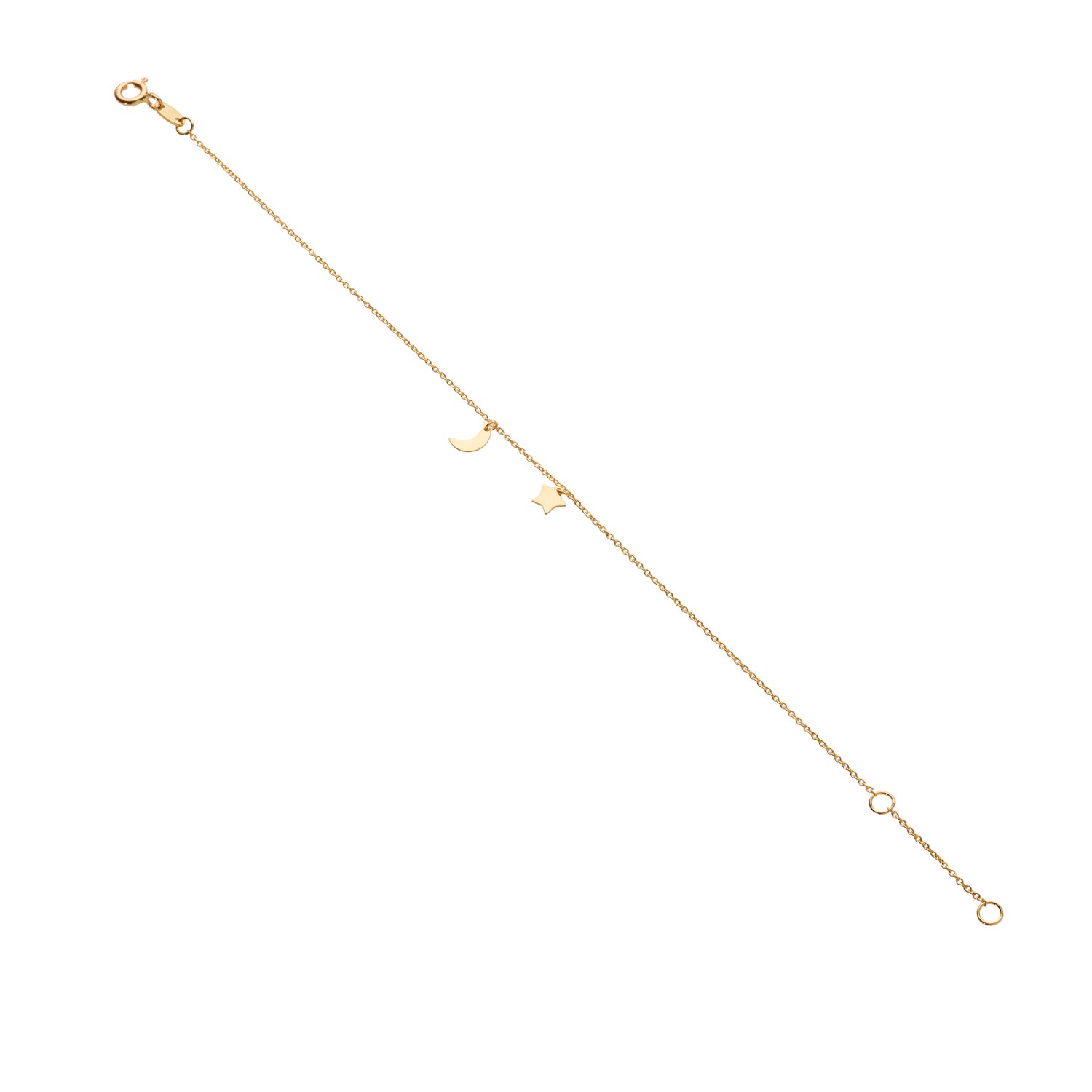 9kt Gold Moon & Star Bracelet - MoMuse Jewellery