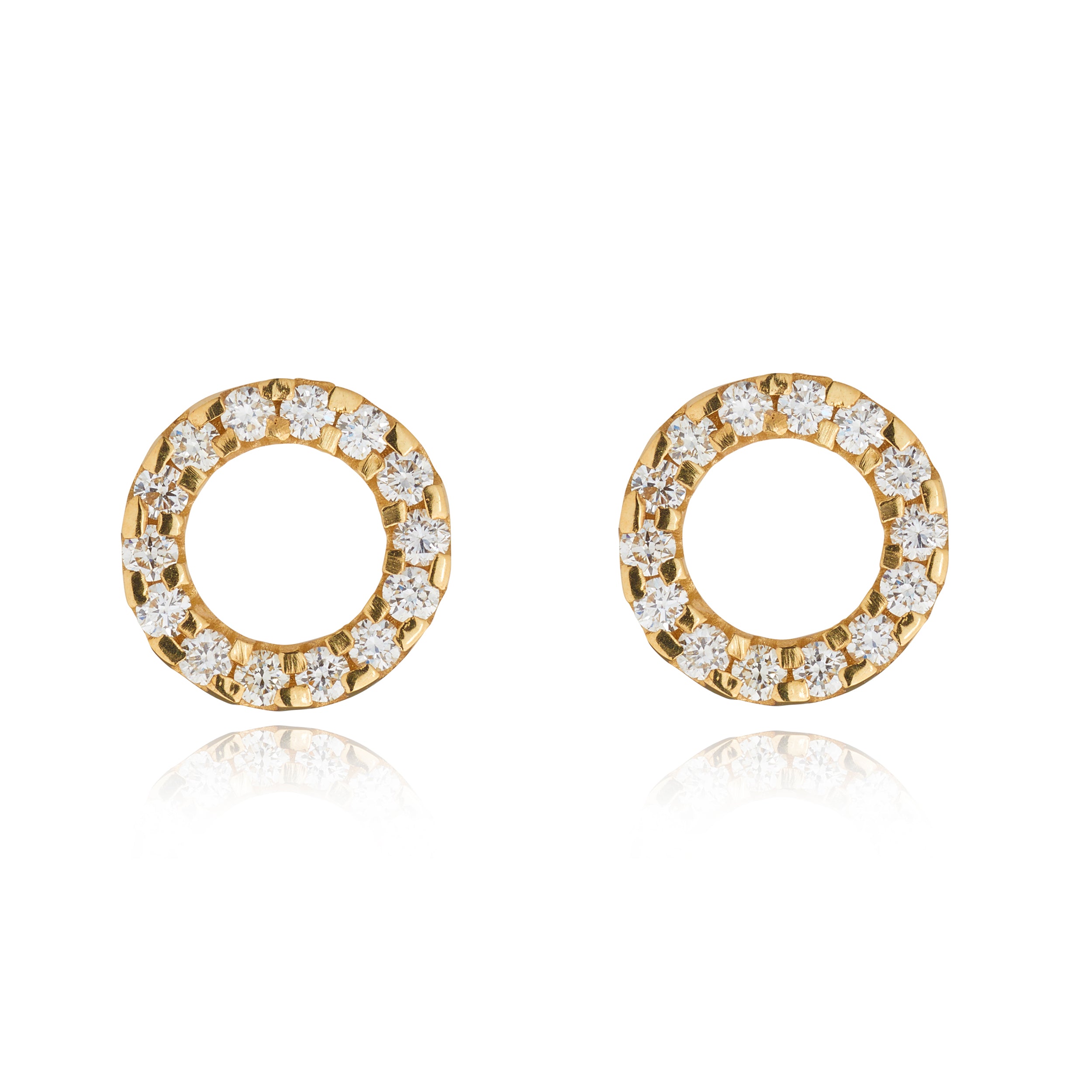 9kt Diamond Circle Studs - MoMuse Jewellery