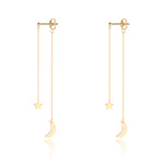 9kt Gold Moon & Star Earrings - MoMuse Jewellery