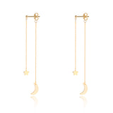 9kt Gold Moon & Star Earrings - MoMuse Jewellery