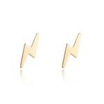 9kt Gold Lightening Bolt Studs - MoMuse Jewellery