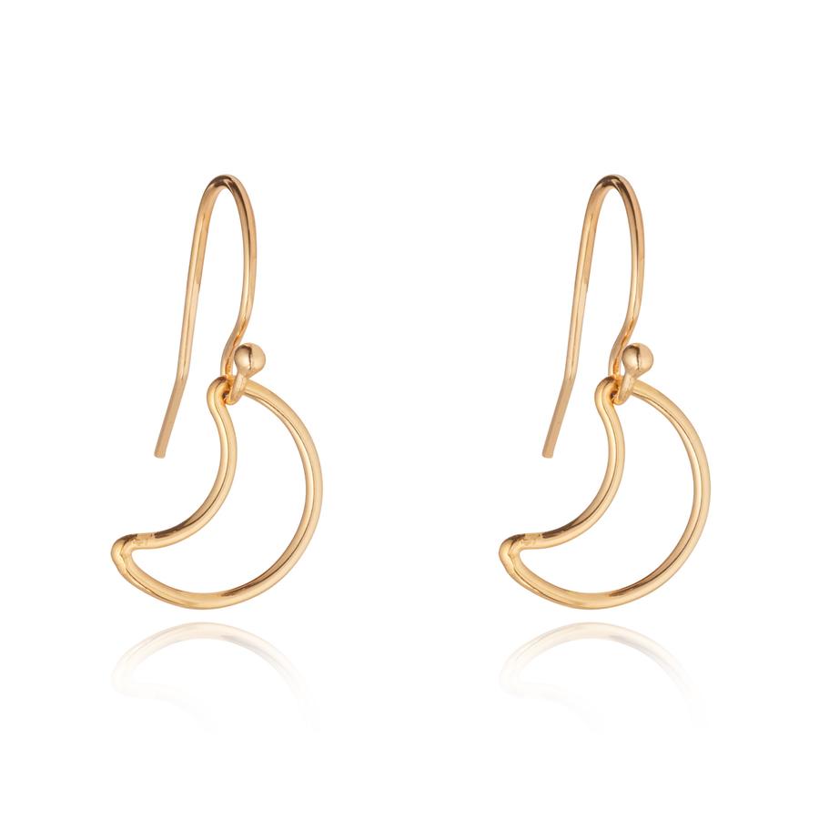 moon gold filled drop earrings