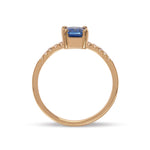 18kt Yellow Gold Ring with Sapphire and Diamond - MoMuse Jewellery