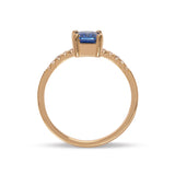 18kt Yellow Gold Ring with Sapphire and Diamond - MoMuse Jewellery