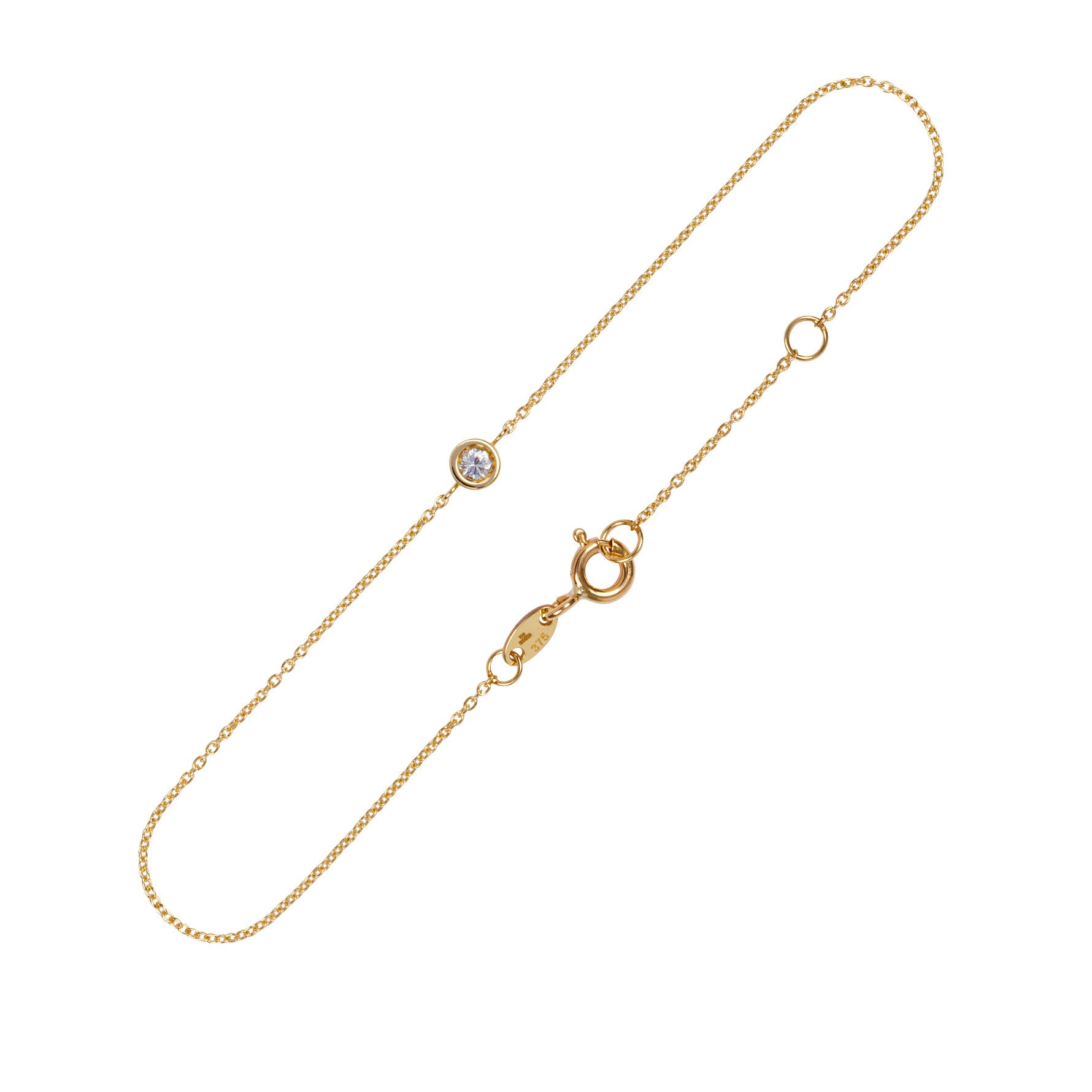 9kt Gold & Solitaire Diamond Bracelet - MoMuse Jewellery