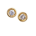 9kt Gold & Solitaire Diamond Stud Earrings - MoMuse Jewellery