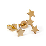 9kt Gold Three Star and Single Star Earrings - MoMuse Jewellery