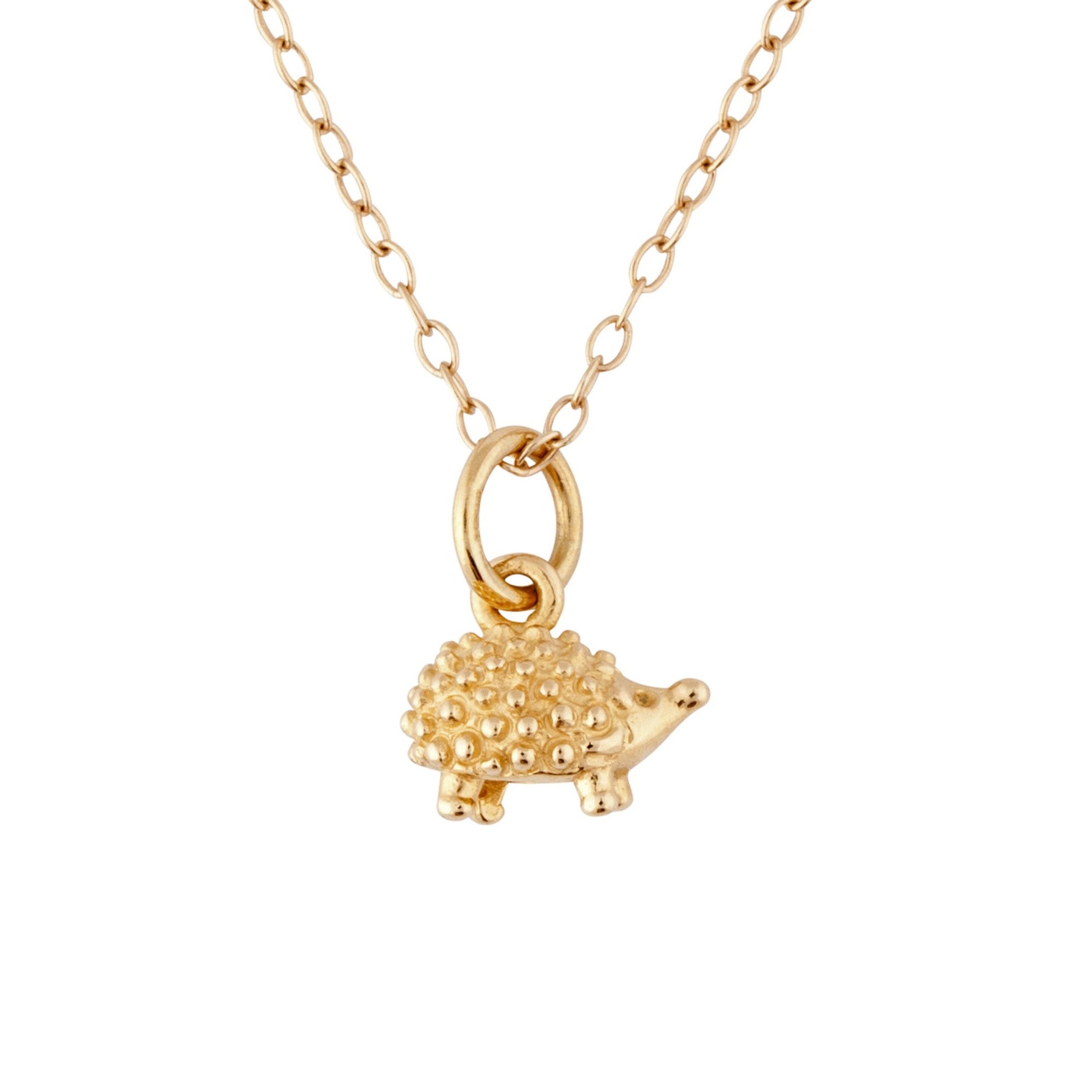 Gold hedgehog necklace sale