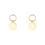 9kt Disc and Circle Earrings