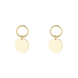 9kt Disc and Circle Earrings