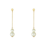 9kt Double Pearl Drop Earrings