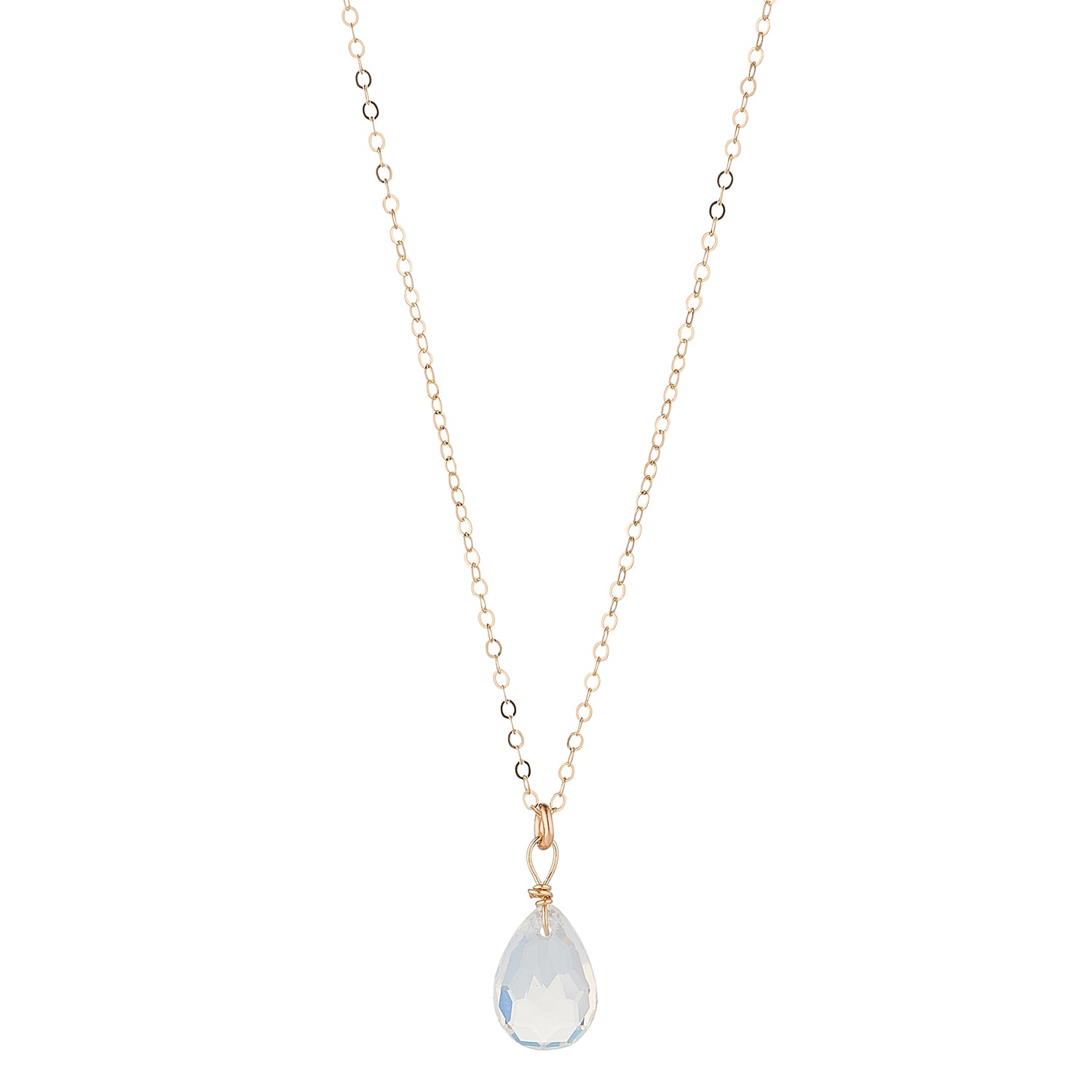 14kt Gold Filled Opaque Swarovski Teardrop Pendant - MoMuse Jewellery