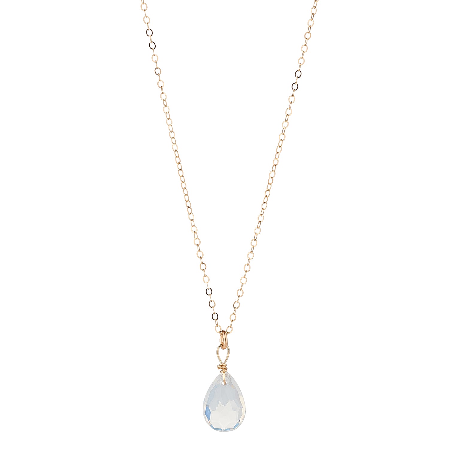 14kt Gold Filled Opaque Swarovski Teardrop Pendant - MoMuse Jewellery