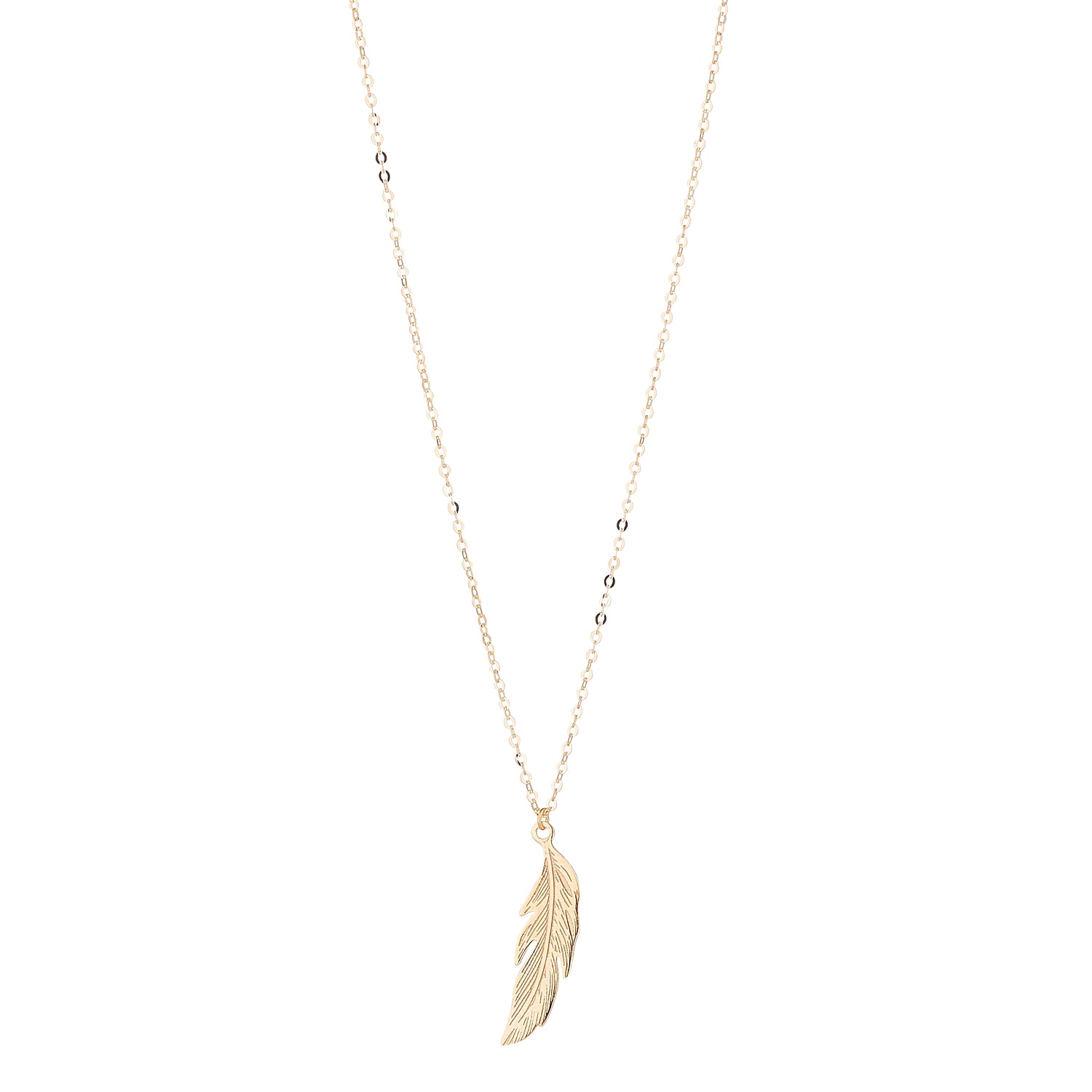 9kt Gold Feather Pendant - MoMuse Jewellery