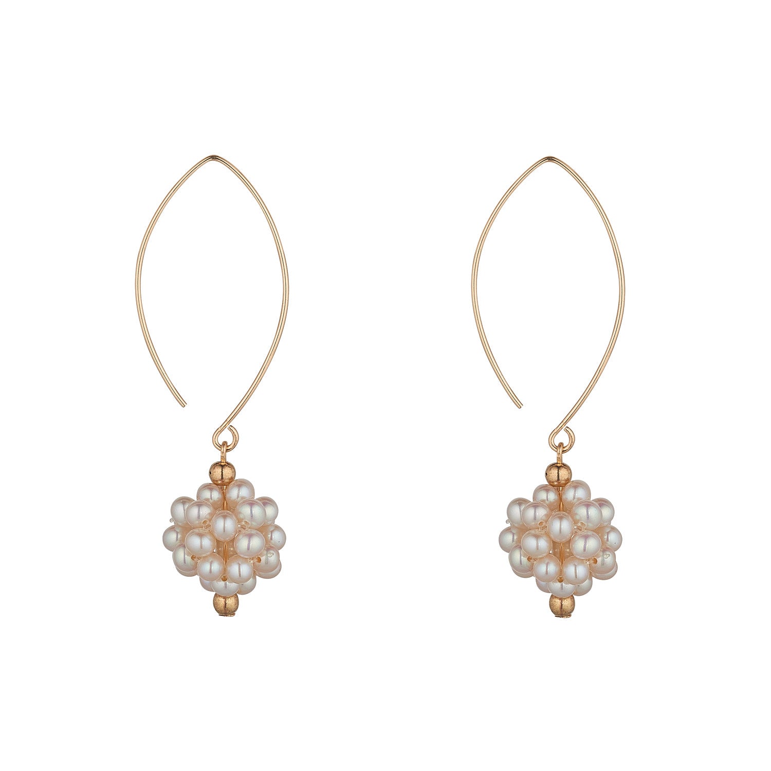 14kt Gold Filled Cluster Pearl Oval Open earrings