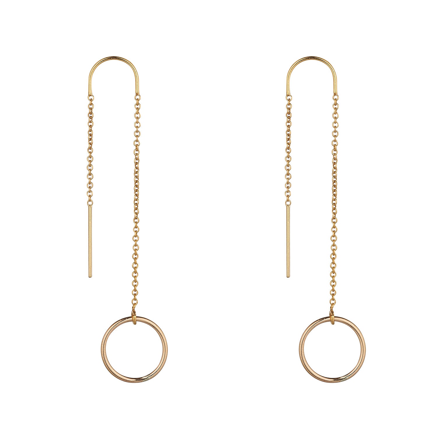 14kt Gold Filled Circle Threader Earrings - MoMuse Jewellery