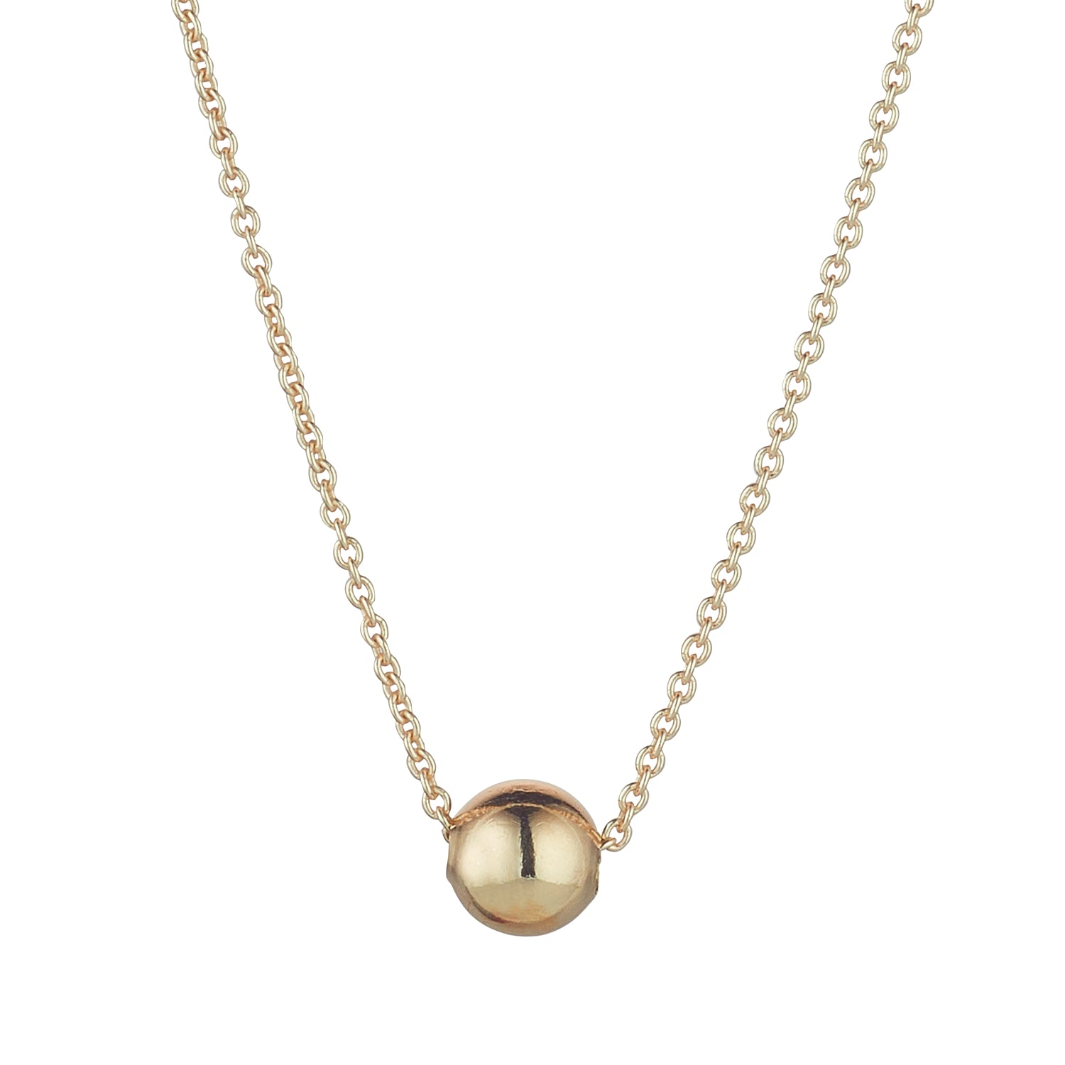 18ct Rose Gold Ball Pendant Necklace l Auric Jewellery, UK