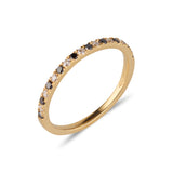9kt Yellow Gold Band with Black & White Diamonds - MoMuse Jewellery