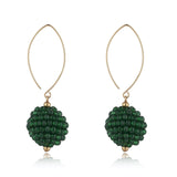 14kt Gold Filled Green Cluster Oval Open Earrings - MoMuse Jewellery