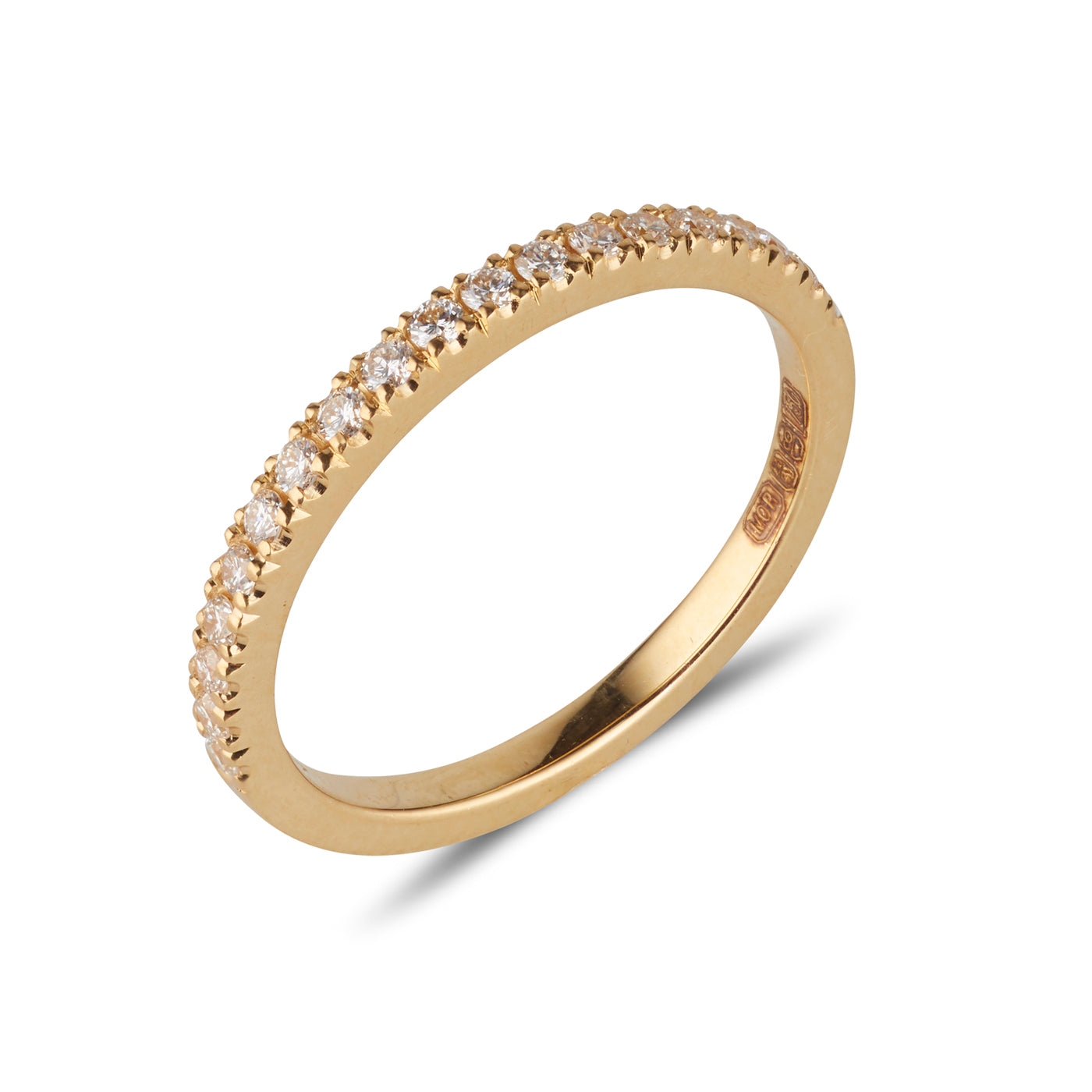 18kt Yellow Gold Band with White Diamonds - MoMuse Jewellery