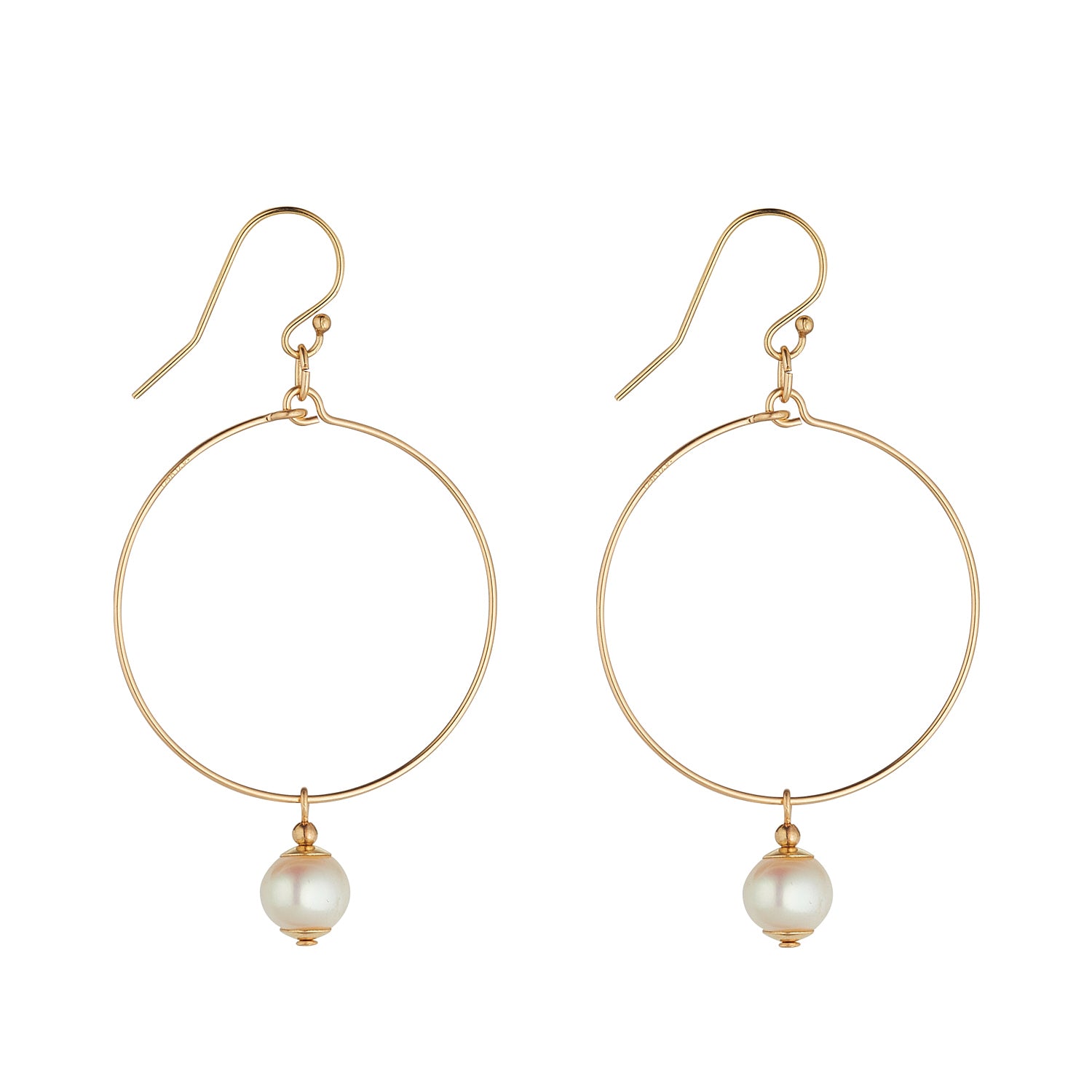 Gold Filled Freshwater Pearls Small Hoop Earrings