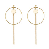 9kt Gold Circle & Tassel Earrings - MoMuse Jewellery