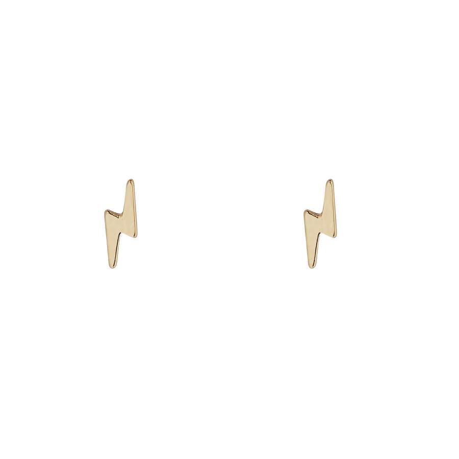 9kt Gold Lightning Bolt Stud Earrings