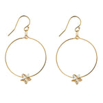14kt Gold Filled Large Hoop Earrings with Small Golden Shadow Star - MoMuse Jewellery