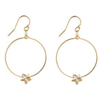 14kt Gold Filled Large Hoop Earrings with Small Golden Shadow Star - MoMuse Jewellery