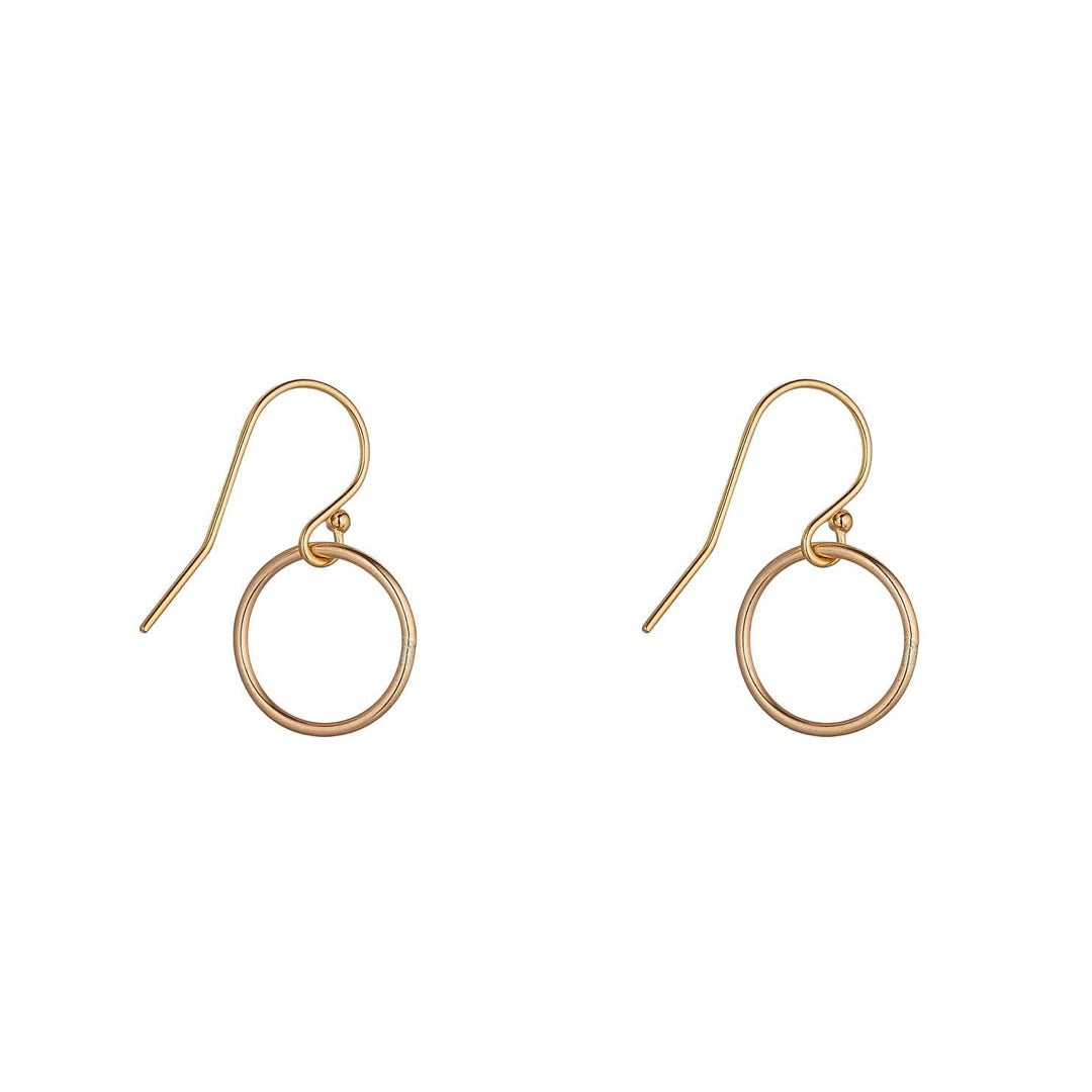 14kt Gold Filled Circle Small Drop earrings - MoMuse Jewellery
