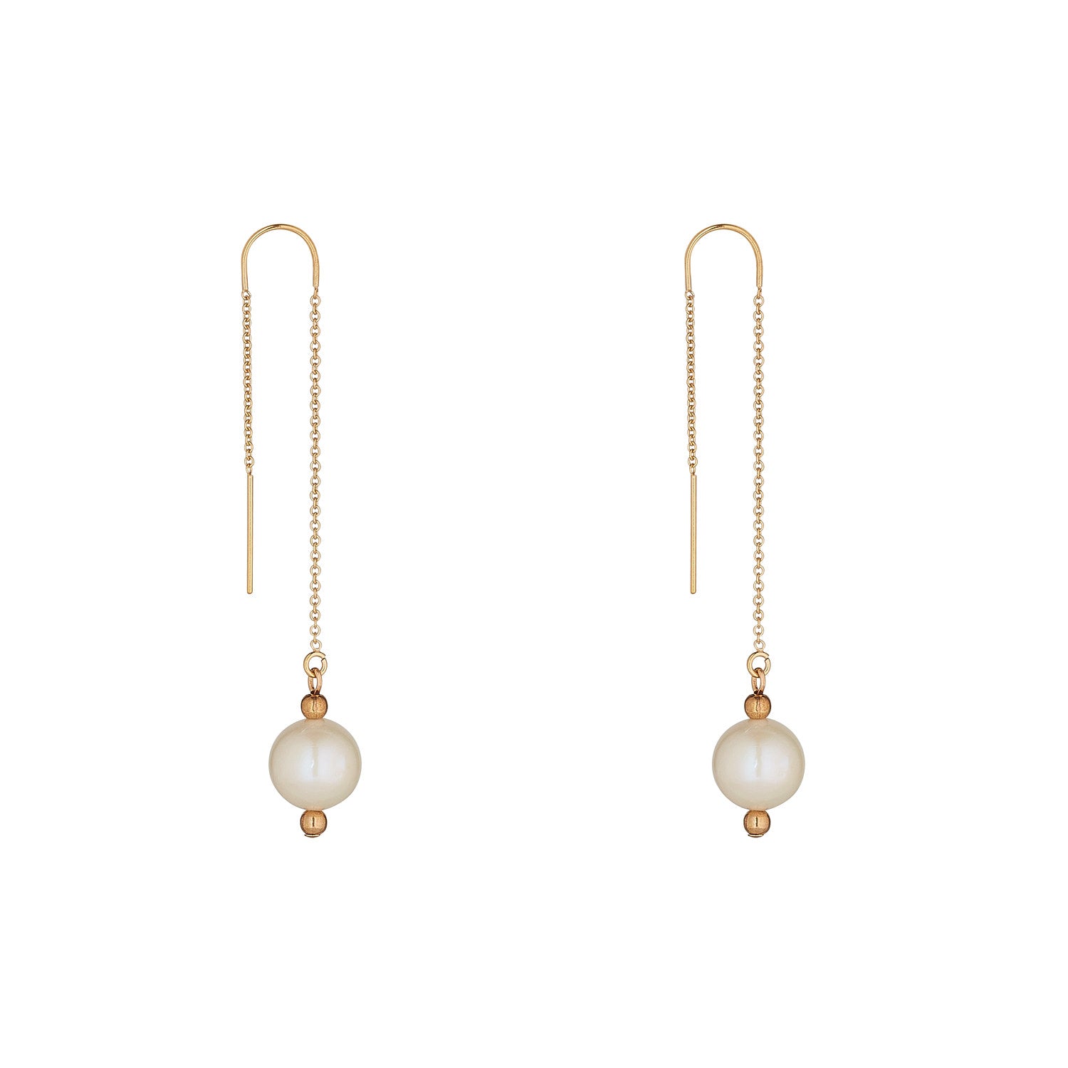 14kt Gold Filled fresh water Pearl Threader  earrings- MoMuse Jewellery