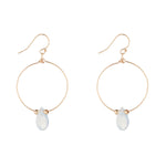 14kt Gold Filled Opaque Swarovski Teardrop on Small Hoop - MoMuse Jewellery