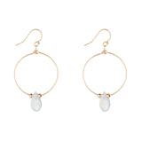 14kt Gold Filled Opaque Swarovski Teardrop on Small Hoop - MoMuse Jewellery