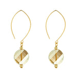 14kt Gold Filled Golden Shadow Swarovski Crystal Oval Earrings - MoMuse Jewellery