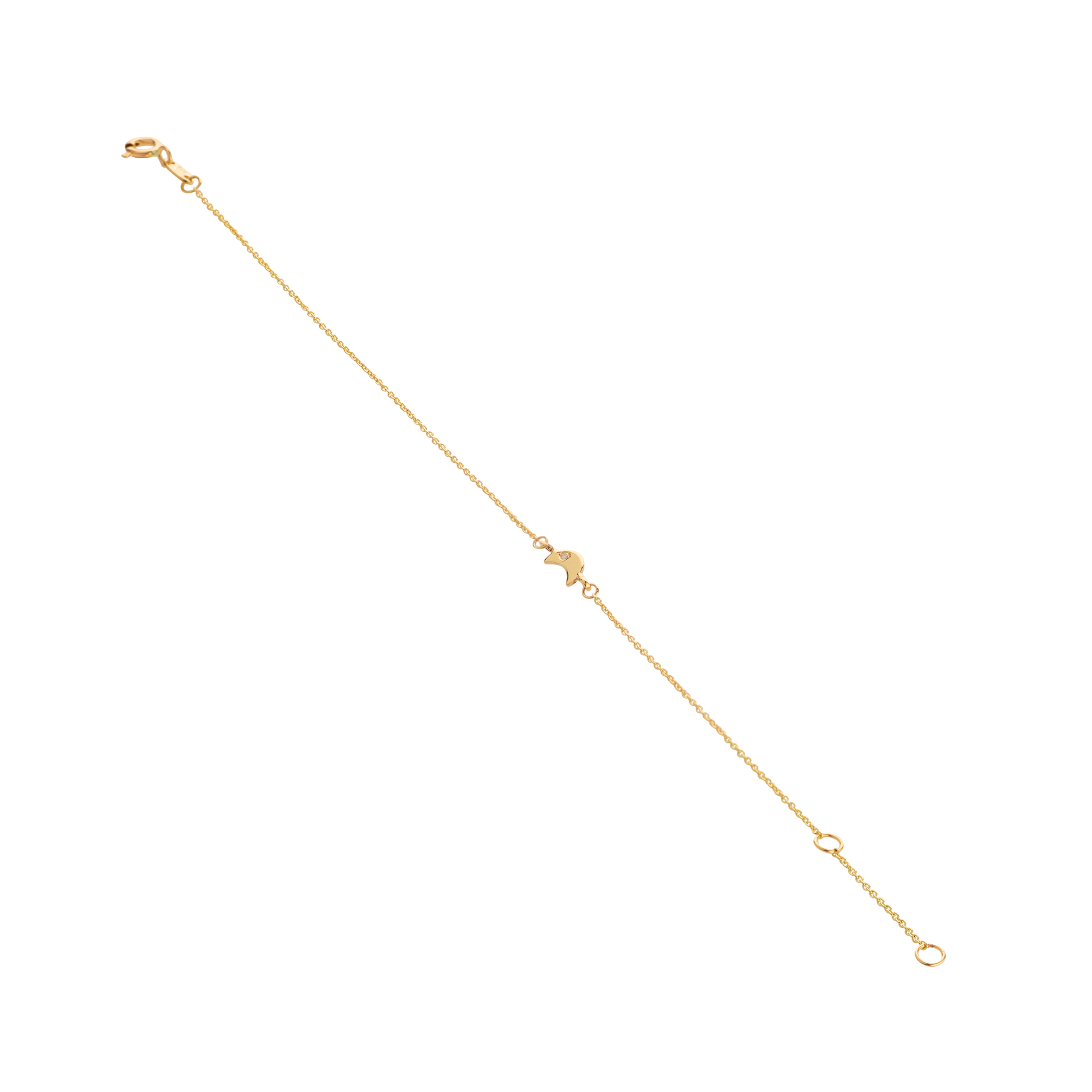 9kt Gold Moon with Diamond Bracelet - MoMuse Jewellery